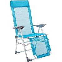 BARGAINS-GALORE Sun Longer Chair Patio Garden Seating Blue 5 Position Reclining Seat