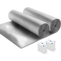 Haltons 2 Pack Reflective Radiator Foil - 3M Self-Adhesive Pads (10m x 60cm) in Silver | Size: 10m x 60 cm