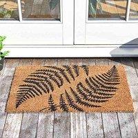 Marco Paul Tan Coir Fern Pattern Nonslip Doormat 75x45cm in Brown | Size: Medium