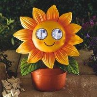 Marco Paul Solar Blinkin Sunflower Garden Ornament in Bright Yellow | Size: 30 cm