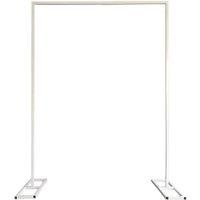 Neel Blue Rectangle Arch Stand Metal Arch Backdrop Stand with Base Party Decoration Garden Arbors - 1.5m x 2m in White