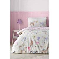 Catherine Lansfield 'Happy Horses' Reversible Duvet Cover Set in Cream | Size: Single