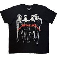 Rock Off officially Licensed Products Metallica Band Shot All Over Jumbo Print T-Shirt in Black | Size: XL