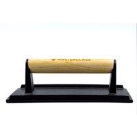 MasterClass Cast Iron Grill Press with Wooden Handle in Black