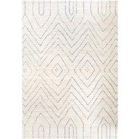 Kukoon Beige Blue Moroccan Berber Stripe Super Soft Rug | Size: 60 cm x 240 cm