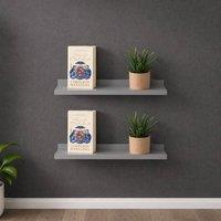 SPOT ON DEALZ Floating Shelves Set of 2 Wooden Grey Shelf 48CM