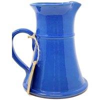 Verano Spanish Ceramics Selena Glazed Hand Dipped Kitchen Dining Large Flat Based Jug 1L (H) 20cm in Blue