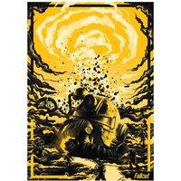 Fallout Limited Edition Power Armour Helmet A3 Art Print in Orange