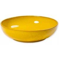 Verano Spanish Ceramics Selena Glazed Hand Dipped Kitchen Dining Medium Bowl (Diam) 22cm in Yellow
