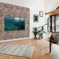 Novecrafto 3D Wall Panels Stone Effect PVC Cladding Panels 96cm x 48cm (6 Sheets) in Grey | Size: 96 cm x 48 cm