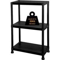 MANTRARAJ Heavy Duty Black Plastic Storage Shelving Unit Garage Storage Shelves | Size: Small