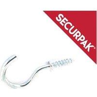 Securpak Zinc Plated Cup Hooks (Pack of 15) in Silver