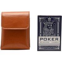 Harvey Makin Travel Playing Cards Set with Case in Brown