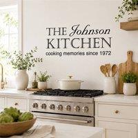 60 SECOND MAKEOVER Personalised Kitchen Wall Sticker Cooking Memories Since 45cm x 60cm in Black | Size: 45 cm x 60 cm