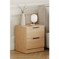 Home Discount Vida Designs Trega 2 Drawer Bedside Chest Table Space Saving Storage in Brown