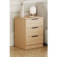 Home Discount Vida Designs Trega 3 Drawer Bedside Chest Table Space Saving Storage in Light Brown