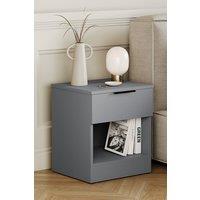 HD Designs Trega 1 Drawer Bedside Table Chest Space Saving Storage in Grey