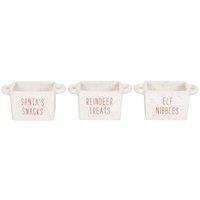 Something Different Ceramic Christmas Snack Bowl (Pack of 3) in White