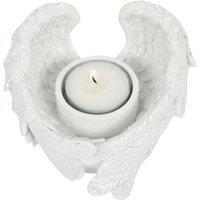 Something Different Glitter Angel Wing Candle Holder in White