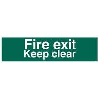 Scan Fire Exit Keep Clear Text Only - Pvc Sign 200 X 50mm