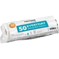 Kingfisher Everyday Swing Bin Liners White 30L 50pk