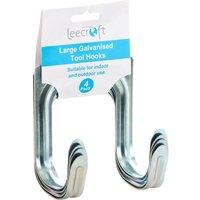 Leecroft Galvanised Tool Hooks Large 4pk