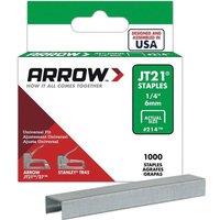 Arrow JT21 Staples 6mm 1 4" 1000pk