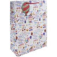 Eurowrap Text Repeat Kraft Paper Happy Birthday Gift Bag (Pack of 6)