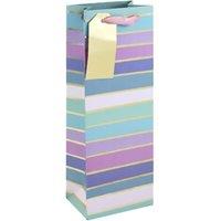 Eurowrap Stripes Paper Bottle Bag (Pack of 6) in Purple