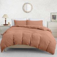 Pamposh Pre Washed Microfibre Duvet Cover Set Ultra Soft Quilt Covers in Dusty Pink | Size: Single
