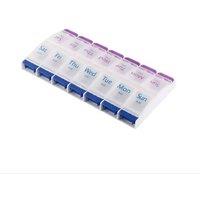 Nordara 7Day Weekly Pill Box Organizer PushButton Open Medicine Tablet in White