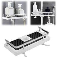 VOGREX White Hanging Shower Caddy Basket Bath Storage Shelf Rack Tray