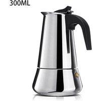 Nordara 300ML- Stove Top Moka Pot Espresso Maker Portable Coffee in Silver | Size: 100 cm x 15 cm