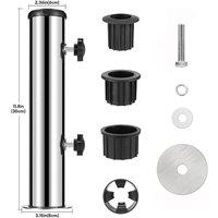 Nordara Heavy Duty Umbrella Base Stand Replacement Tube Outdoor in Silver | Size: 100 cm x 100 cm