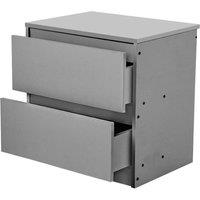 Nordara 2 Drawer Wooden Nightstand Storage Cabinet Bedroom Side Table Grey | Size: 100 cm x 60 cm