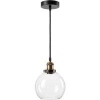 Emitto Ceiling Pendant Light Retro Industrial Glass LampShade Single Adjustable Cable in Black
