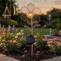 Garden Greatness Solar Metal Flower Garden Stake Light in Pink