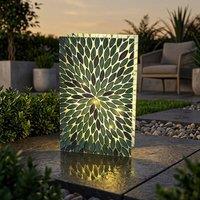 Garden Greatness Emerald Glass Table Top Garden Light in Green