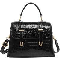 MODISHION Women's Classic Croc-Style Handbag in Black