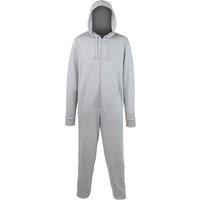 Comfy Co Women's Plain Hooded All In One Onesie (280 GSM) in Grey | Size: XS