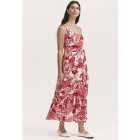 Finery London Women's Marta Linen Blend Midi Dress in Red | Size: 20