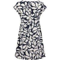 Weird Fish Women's Tampa Printed Linen Rich Dress in Midnight | Size: 22