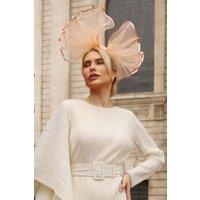 CY Women's Large Wide Brim Bow Fascinator in Pink