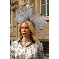 CY Women's Large Wide Brim Bow Fascinator in Grey