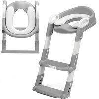 Crystals Children Toilet Seat Ladder Toddler Training in Grey