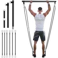 Nordara Portable Pilates Bar Kit with Resistance Bands Adjustable Exercise in Black | Size: 0-4 Years