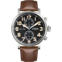 Rotary Men's RGS10000-04 Heritage 43mm Quartz Watch in Brown