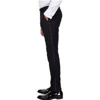 XPOSED Men's Elegant Tuxedo Trousers with Satin Trim Formal Events in Black | Size: 44