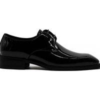 XPOSED Men's Elegant Patent Leather Oxford Dress Shoes for Formal Occasions in Black | Size: 10