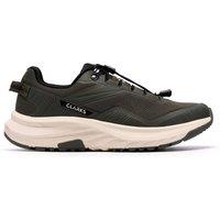 Clarks Men's Enford Lace Khaki Trainers, Lace Up in Green | Size: 8-Standard Fit